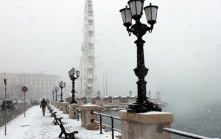 Inverno na Puglia com neve em Bari